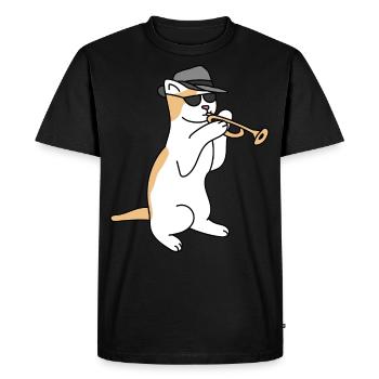 Trompettiste Cat Jazz - T-shirt Premium bio Homme - noir - Devant - Nico (187cm)