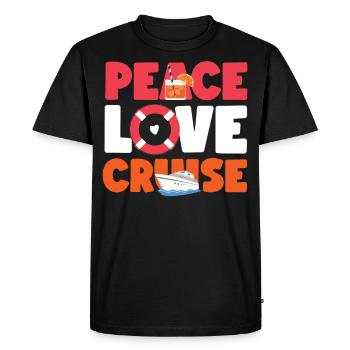 Bateau de croisière Vacances Fille Paix - T-shirt Premium bio Homme - noir - Devant - Nico (187cm)