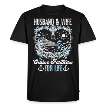 Mariage de vacances en bateau de croisière - T-shirt Premium bio Homme - noir - Devant - Nico (187cm)