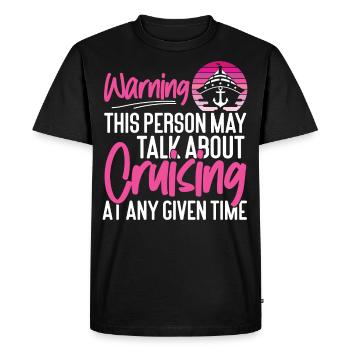 Avertissement de fille de vacances de bateau de croisière - T-shirt Premium bio Homme - noir - Devant - Nico (187cm)