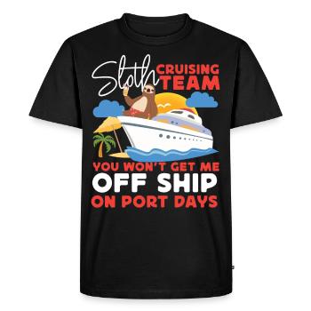 Cruise Ship Vacation Sloth Sloth - Men's Premium Organic T-Shirt - black - Front - Nico (187cm)