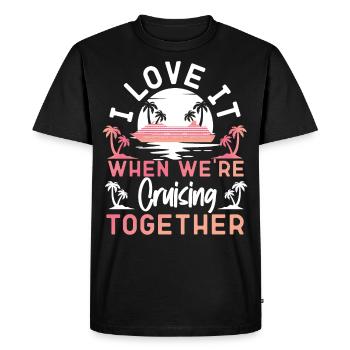 Bateau de croisière Vacances Amis - T-shirt Premium bio Homme - noir - Devant - Nico (187cm)