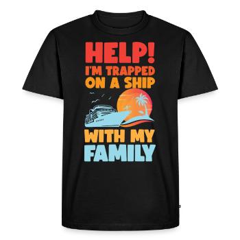 Aide familiale pour les vacances en bateau de croisière! - T-shirt Premium bio Homme - noir - Devant - Nico (187cm)