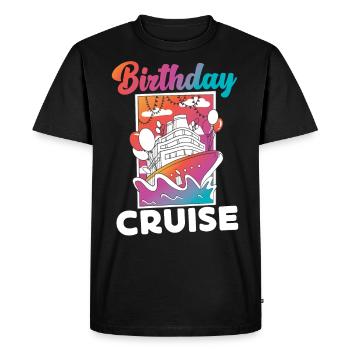 Cruise Ship Vacation Birthday - Men's Premium Organic T-Shirt - black - Front - Nico (187cm)