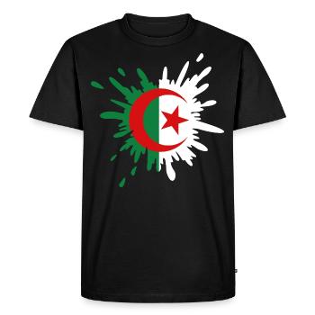 Drapeau Algérien Algérie à l'Algérienne - T-shirt Premium bio Homme - noir - Devant - Nico (187cm)