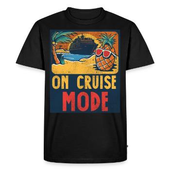 Cruise Ship Vacation Vintage On - Men's Premium Organic T-Shirt - black - Front - Nico (187cm)