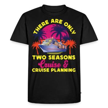 Cruise Ship Vacation Retro There - Men's Premium Organic T-Shirt - black - Front - Nico (187cm)