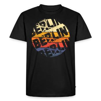 Berlin Germany City Vintage Retro Skyline - Men's Premium Organic T-Shirt - black - Front - Nico (187cm)
