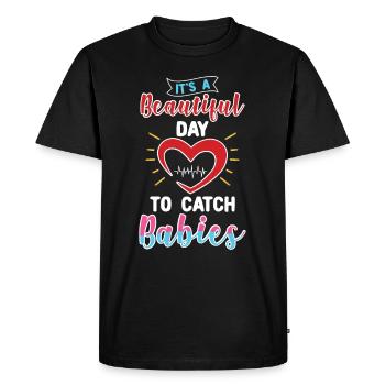 Catch Babies Noula Obstétricien sage-femme - T-shirt Premium bio Homme - noir - Devant - Nico (187cm)