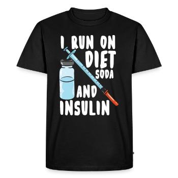 Diabète insuline diabétiques - T-shirt Premium bio Homme - noir - Devant - Nico (187cm)