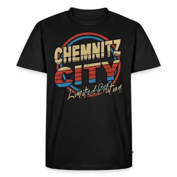 Chemnitz Allemagne City Police Style des années 80 - T-shirt Premium bio Homme - noir - Devant - Nico (187cm)