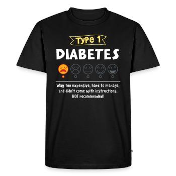 Awareness of type 1 diabetes - Men's Premium Organic T-Shirt - black - Front - Nico (187cm)