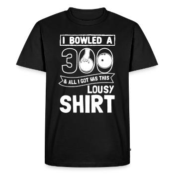 Bowler J’ai joué 300 bowling - T-shirt Premium bio Homme - noir - Devant - Nico (187cm)