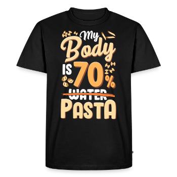 My body is 70% pasta - Men's Premium Organic T-Shirt - black - Front - Nico (187cm)