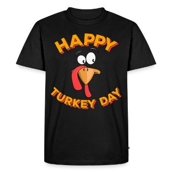 Bonne journée de la dinde Thanksgiving Erntedank Truthahn - T-shirt Premium bio Homme - noir - Devant - Nico (187cm)