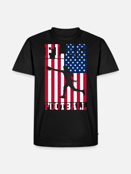 Flag Football Player American Flag - Men's Premium Organic T-Shirt - black