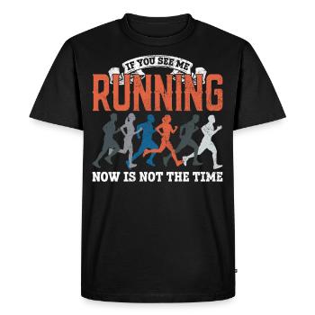 Running Runner Half Marathon - Men's Premium Organic T-Shirt - black - Front - Nico (187cm)