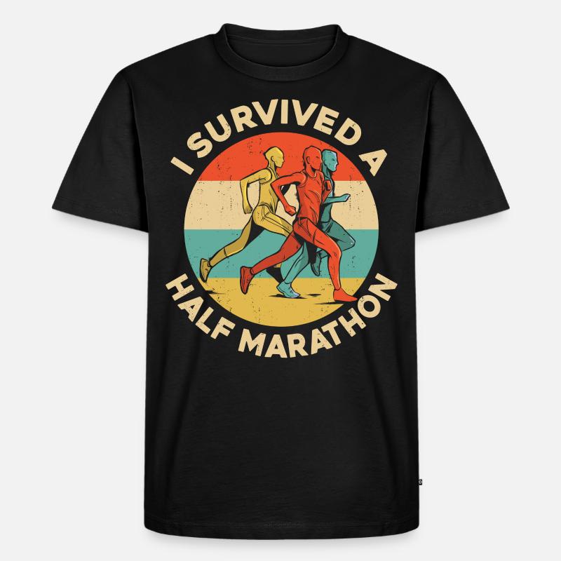 Running Runner Half Marathon - Männer Premium Bio T-Shirt - Schwarz