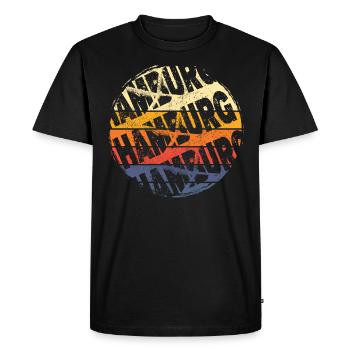Hamburg Germany City Vintage Retro Skyline - Men's Premium Organic T-Shirt - black - Front - Nico (187cm)