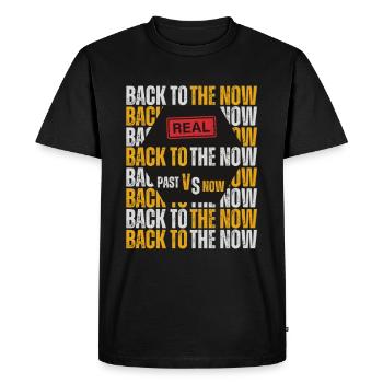Retour au présent - T-shirt Premium bio Homme - noir - Devant - Nico (187cm)