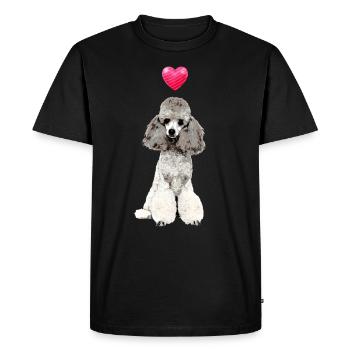 Poodle Dog Heart Cute Poodle Motif - Men's Premium Organic T-Shirt - black - Front - Nico (187cm)