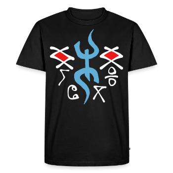 Amazigh Berbère Imazighen Tifinagh - T-shirt Premium bio Homme - noir - Devant - Nico (187cm)