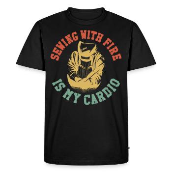 Welder Welding Vintage Retro - Men's Premium Organic T-Shirt - black - Front - Nico (187cm)