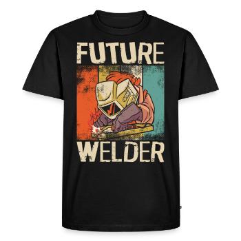 Welder Welding Vintage Retro - Men's Premium Organic T-Shirt - black - Front - Nico (187cm)