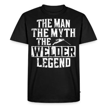 Welder Welding Dad Father Vintage - Men's Premium Organic T-Shirt - black - Front - Nico (187cm)