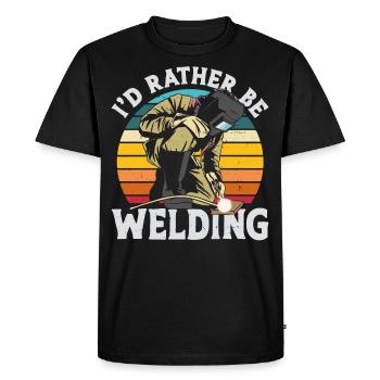 Welder Welding Vintage Retro I'd - Men's Premium Organic T-Shirt - black - Front - Nico (187cm)
