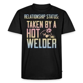 Welder Welding Girlfriend - Men's Premium Organic T-Shirt - black - Front - Nico (187cm)