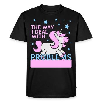 La façon dont je gère les problèmes - T-shirt Premium bio Homme - noir - Devant - Nico (187cm)