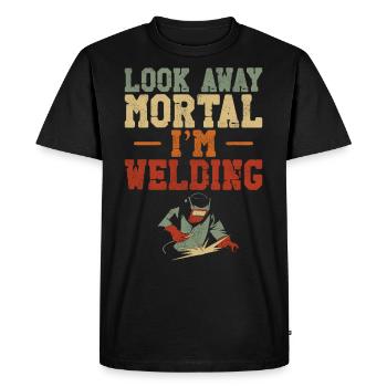 Welder Welding Vintage Retro Look - Men's Premium Organic T-Shirt - black - Front - Nico (187cm)
