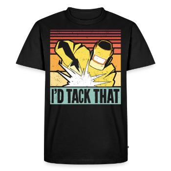 Welder Welding Vintage Retro I'd - Men's Premium Organic T-Shirt - black - Front - Nico (187cm)