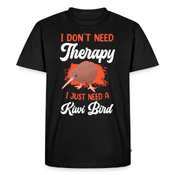 Kiwi bird needs no therapy New Zealand Kiwi - Men's Premium Organic T-Shirt - black - Front - Nico (187cm)