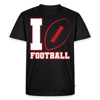 J’adore Football American Football USA - T-shirt Premium bio Homme - noir - Devant - Nico (187cm)