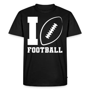 J’adore le football américain - T-shirt Premium bio Homme - noir - Devant - Nico (187cm)