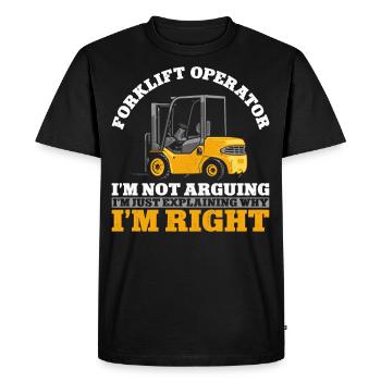 Certified Forklift Truck Operator - Men's Premium Organic T-Shirt - black - Front - Nico (187cm)