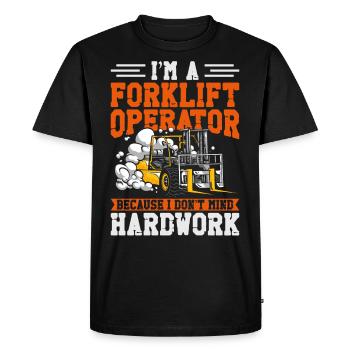 Certified Forklift Truck Operator - Men's Premium Organic T-Shirt - black - Front - Nico (187cm)