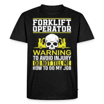 Certified Forklift Truck Operator - Men's Premium Organic T-Shirt - black - Front - Nico (187cm)