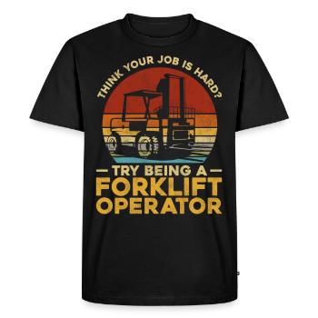 Certified Forklift Truck Operator - Men's Premium Organic T-Shirt - black - Front - Nico (187cm)