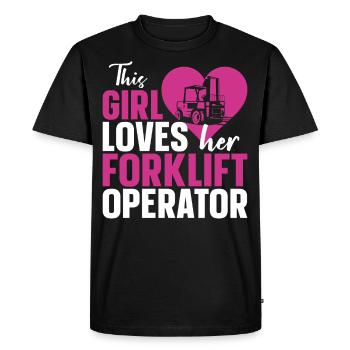 Certified Forklift Truck Operator - Men's Premium Organic T-Shirt - black - Front - Nico (187cm)