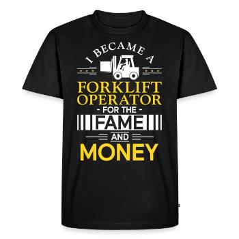Certified Forklift Truck Operator - Men's Premium Organic T-Shirt - black - Front - Nico (187cm)