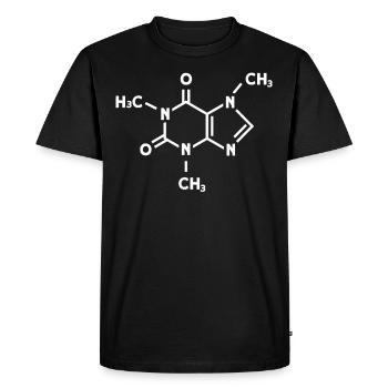Molécule de caféine pour barista et amateur de café - T-shirt Premium bio Homme - noir - Devant - Nico (187cm)
