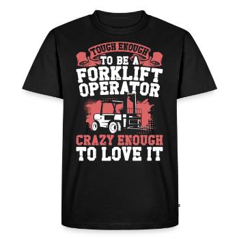 Certified Forklift Truck Operator - Men's Premium Organic T-Shirt - black - Front - Nico (187cm)