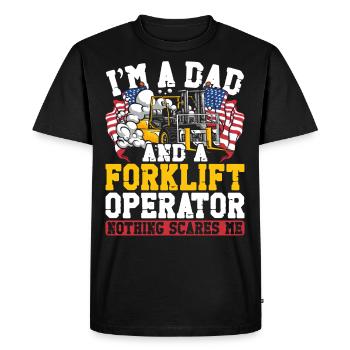 Certified Forklift Truck Operator - Men's Premium Organic T-Shirt - black - Front - Nico (187cm)