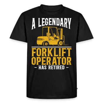 Opérateur de chariot élévateur certifié - T-shirt Premium bio Homme - noir - Devant - Nico (187cm)