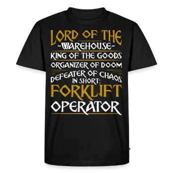 Opérateur de chariot élévateur certifié - T-shirt Premium bio Homme - noir - Devant - Nico (187cm)