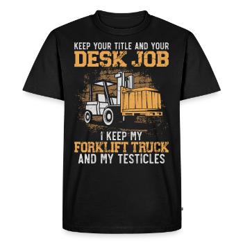 Certified Forklift Truck Operator - Men's Premium Organic T-Shirt - black - Front - Nico (187cm)