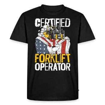 Certified Forklift Truck Operator - Men's Premium Organic T-Shirt - black - Front - Nico (187cm)